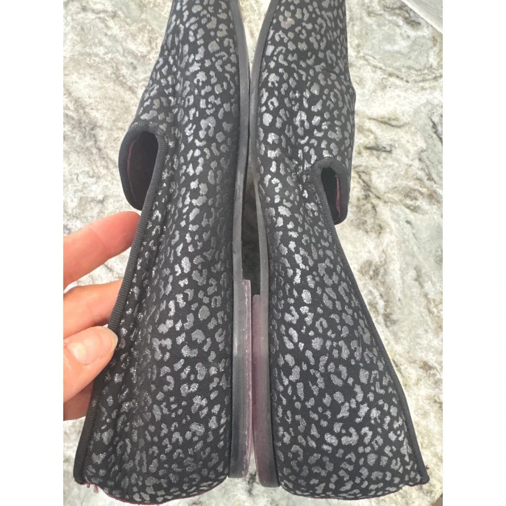Ted Baker London Treep 2 Smoking Flat Loafer black silver metallic animal print